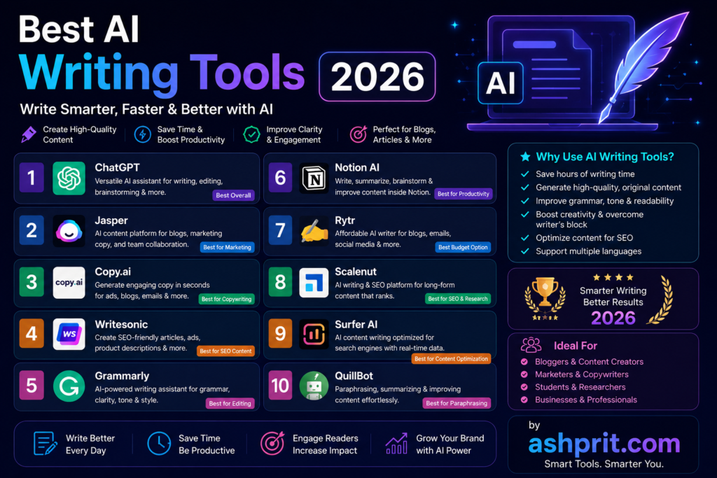 Best AI Writing Tools 2026